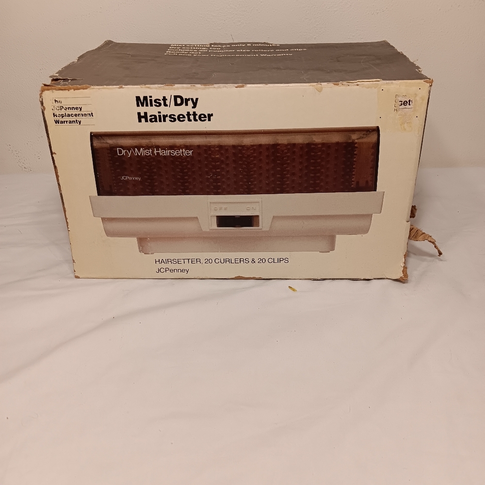 VINTAGE JC Penney Mist/dry Hairsetter Hot Rollers W/original Box Works